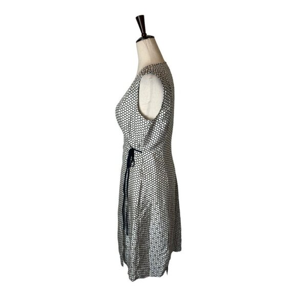 Diane Von Furstenberg Dress 4 Black And Ivory Silk Polka Dot Flare Side Tie Wrap - Picture 8 of 12